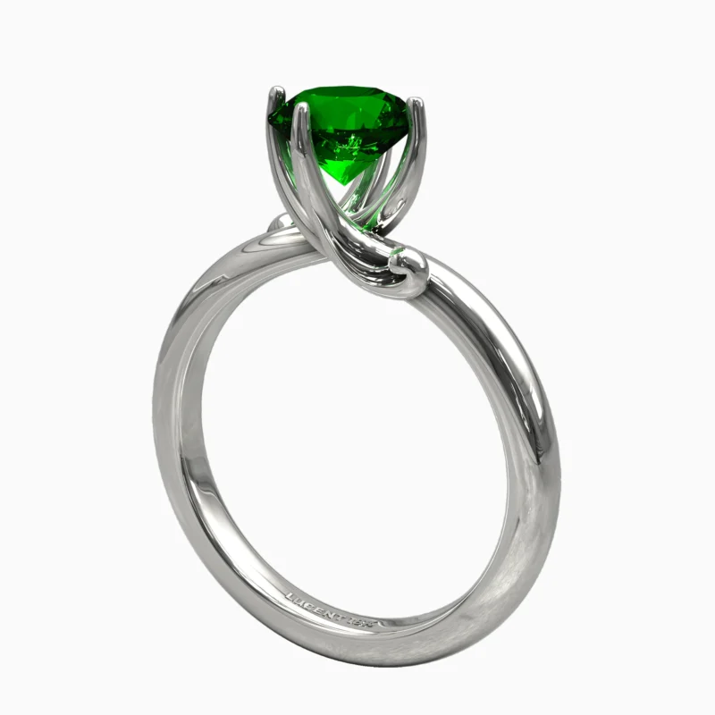 Home Jewellery 18K white gold engagement ring featuring a natural green demantoid garnet - LIVIA RING lucentset