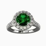 Exquisite Demantoid Garnet and Diamond Wedding Ring- ELORINE RING lucentset