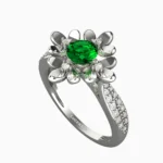 Elegant white gold ring with green jewelry - FLORENCIA RING lucentset
