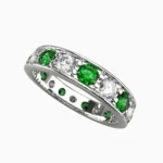 18k white gold green demantoid garnet ring - ELISE RING lucentset
