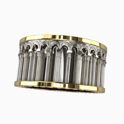 Luxury jewelry ring with architectural design and diamond accents - PISA RING lucentset