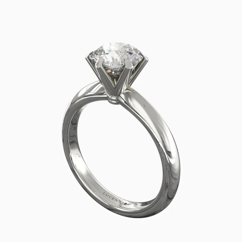 Elegant solitaire diamond ring featuring a round-cut center stone - DIAMORA RING lucentset