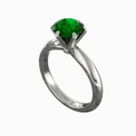 Engagement ring with green garnet demantoid natural - DIAMORA RING lucentset