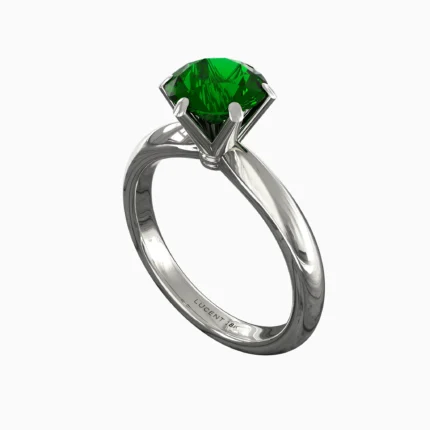 Engagement ring with green garnet demantoid natural - DIAMORA RING lucentset
