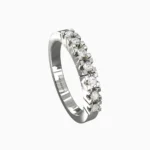 18K white gold stacking ring featuring natural diamonds and fine gemstones - LUNA RING lucentset
