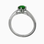 18K white gold ring featuring natural green demantoid garnet and diamonds - NOVA RING lucentset