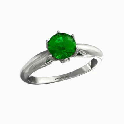 Minimalist jewelry ring with green demantoid garnet stone - NOVA RING lucentset