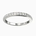White gold stacking ring with natural diamonds – handmade for women - DIBA RING lucentset