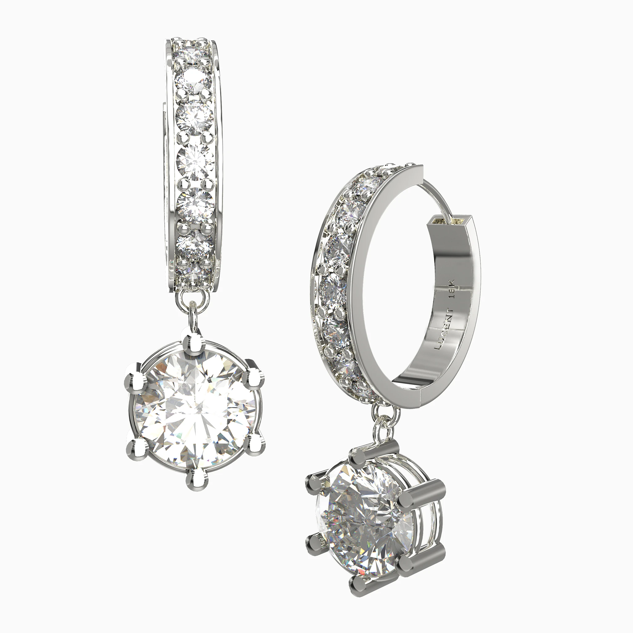 Lucentset, Gold, white diamond, OCEARA earrings-1 lucentset-gold-white-diamond-earrings