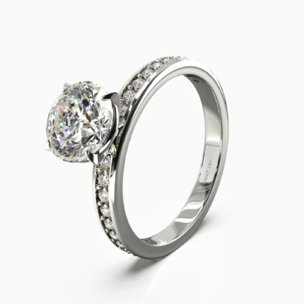 Luxury white gold jewelry ring with natural diamonds - MANA RING lucentset