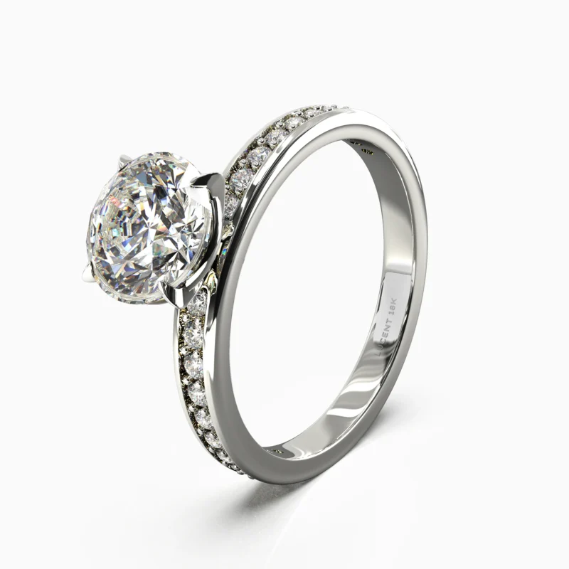 Luxury white gold jewelry ring with natural diamonds - MANA RING lucentset