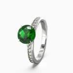 18K white gold ring featuring green demantoid garnet and diamonds - MANA RING lucentset