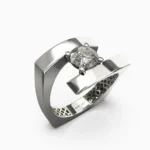 White gold wedding jewelry ring with a diamond stone - RAYA RING lucentset