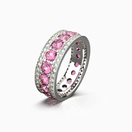 White gold ring with pink spinel - ETERNAL RING lucentset