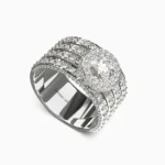 18K white gold ring featuring natural diamonds - MELORIN RING lucentset