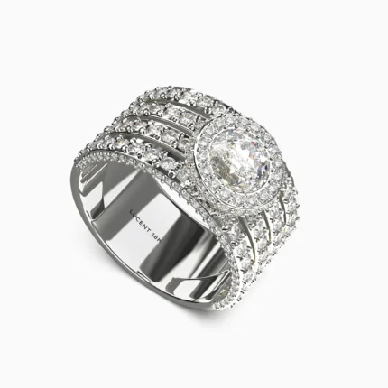 18K white gold ring featuring natural diamonds - MELORIN RING lucentset