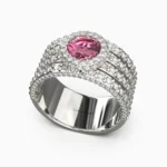 Luxury white gold jewelry ring adorned with natural pink spinel - MELORIN RING lucentset