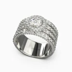 Luxury white gold jewelry ring adorned with natural diamonds - MELORIN RING lucentset