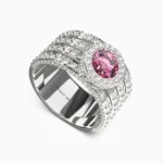 Elegant pink spinel jewelry ring in white gold - MELORIN RING lucentset
