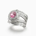 Pink spinel and diamond ring in 18K white gold - Calicera RING lucentset