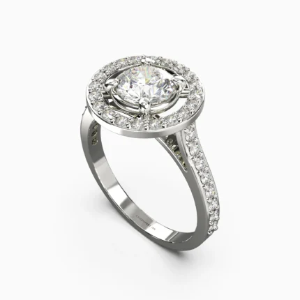 Handcrafted 18K white gold ring with natural diamonds and gemstones - IVO RING lucentset