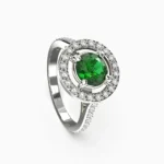 18K white gold ring adorned with a rare green demantoid garnet - IVO RING lucentset