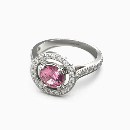18K white gold ring adorned with rare pink spinel - IVO RING lucentset