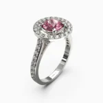 Handcrafted 18K white gold ring with natural pink spinel - IVO RING lucentset