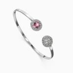 Lucent Set bracelet with pink spinel and natural white diamonds in 18K white gold - NIRA Bracele lucentset