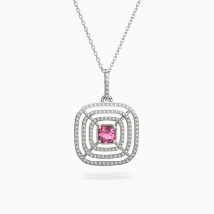Elegant women’s jewelry with pink spinel - ZANORIA NECKLACE lucentset