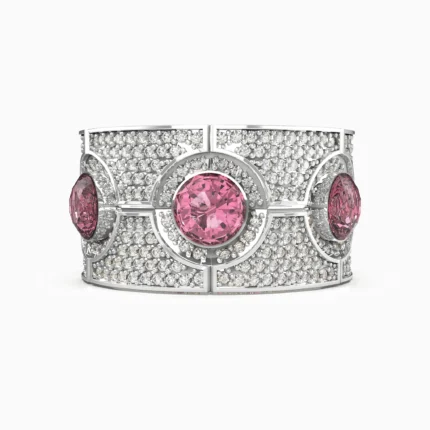 Pink spinel and diamond ring in 18K white gold -VELARIE RING lucentset
