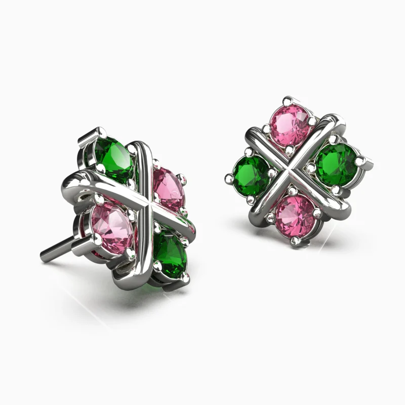 Luxury jewelry earrings in white gold