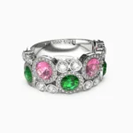 Pink spinel and diamond stone and diamond ring in 18K white gold - SERAPHINA-RING lucentset
