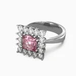 Pink spinel and diamond ring in 18K white gold -LIBRA-RING-5- lucentset