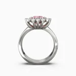 Pink spinel and diamond ring in 18K white gold -LIBRA-RING-7- lucentset