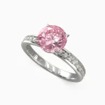 Pink spinel and diamond ring in 18K white gold - MAMA RING lucentset