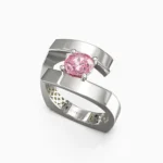 Elegant pink spinel ring surrounded by sparkling white diamonds - raya RING lucentset