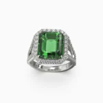 lucentset-gold-garnet-natural green tourmaline-ring