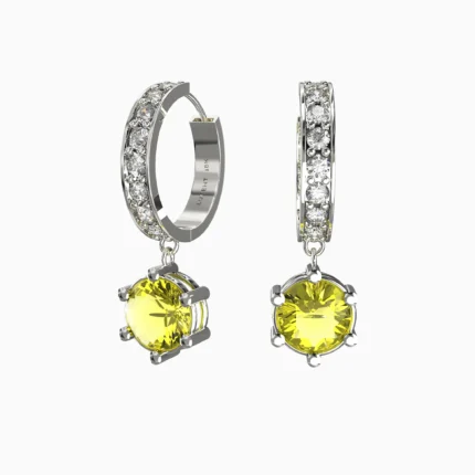 white gold-natural yellow citrine -OCEARA-earring-10-EARRING