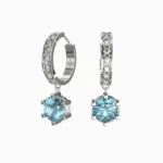 Elegant women’s jewelry with natural aquamarine-in floral design - OCEARA-earring-9 lucentse
