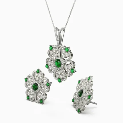 Elegant green garnet demantoid avin-set-2 - lucentset