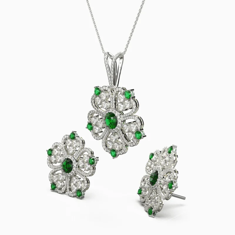 Elegant green garnet demantoid avin-set-2 - lucentset