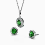 elorine-set with green Demantoid garnet in floral design -elorine-set-2- lucentset