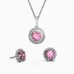 Elegant pink spinel sets urrounded by sparkling white diamonds - elorine-set-3- lucentset
