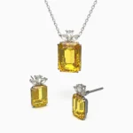 Elegant natural yellow citrineand diamonds jewelry set - NILI-set5 lucentse