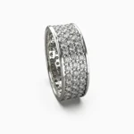 Diamond engagement ring with classic in 18K white gold -wedding ring- GALAXY_RING3. lucentset