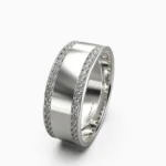 white gold wedding ring with unique design-wedding ring- featuring a diamond stone - SOGAND_-RING1.