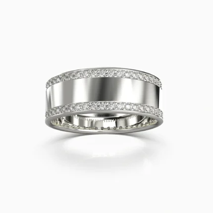 Hand crafted white gold wedding ring with sparkling diamonds -SOGAND_-RING2