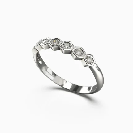 white gold wedding ring with unique design-wedding ring- featuring a diamond stone - ABAN_RING2.