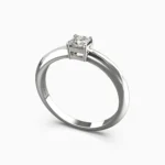 Diamond engagement ring with classic in 18K white gold -wedding ring- DINA_RING3. lucentset